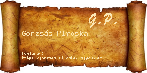 Gorzsás Piroska névjegykártya