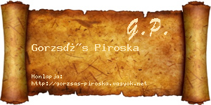 Gorzsás Piroska névjegykártya