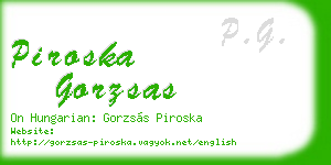 piroska gorzsas business card