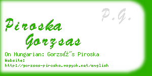 piroska gorzsas business card